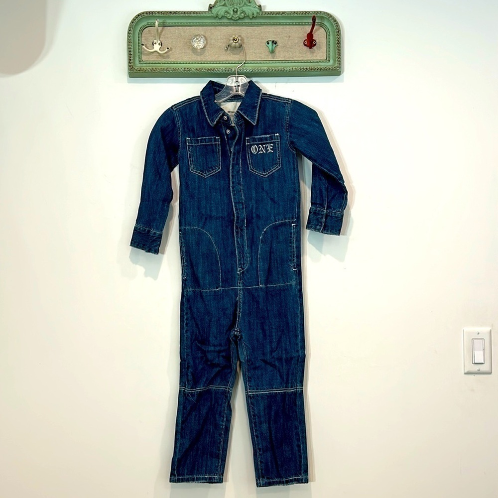 One Teaspoon Kids Rodeo Blue Paradise Utility Suit Blue Denim Size 5-6 Kids